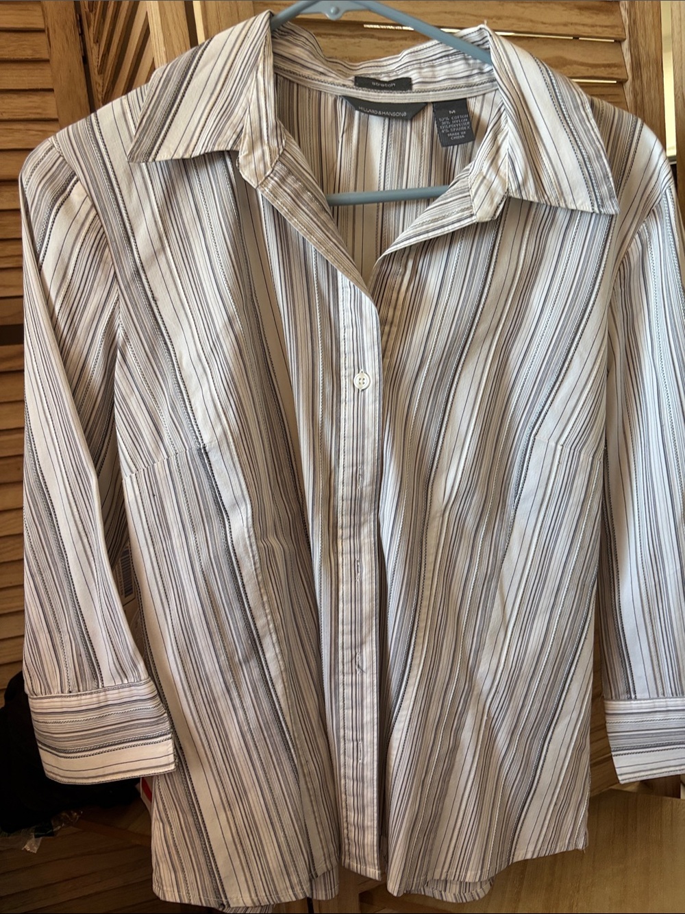 Hillard and Hanson Striped Button-Up Shirt